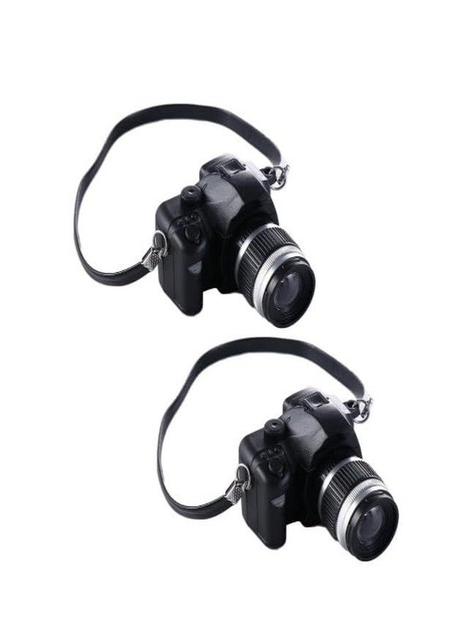 Mozff 2Pcs 1:4 Scale Mini Camera Prop Ornament Vintage Camera Model, Miniature Digital Camera Mini Decoration Accessories Photography Props Ornament - Image 1